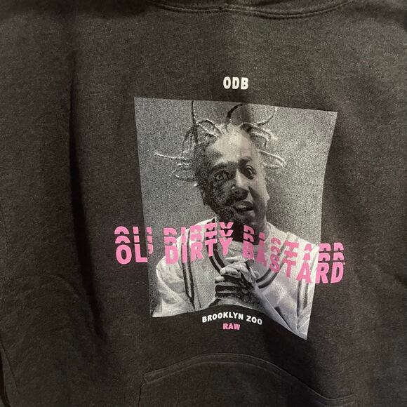 ODB Brooklyn Zoo Raw Graphic Hoodie Gray Medium NWOT - Picture 2 of 4